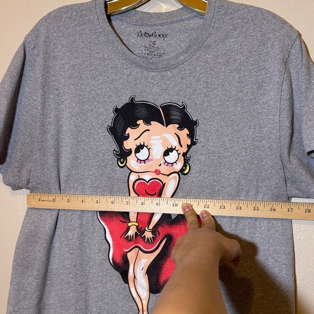 Betty Boop Gray Tee with Red Dress Design - Picture 2 of 4